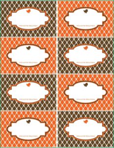 Thanksgiving Place Cards Template