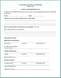 Therapy Intake Form Template