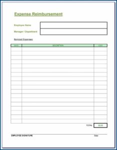 Travel Expenses Form Template Uk