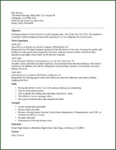 Truck Driving Resumes Objective