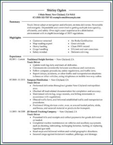 Truck Driving Resumes Samples