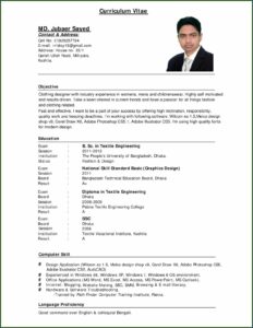 Update Resume Format Pdf
