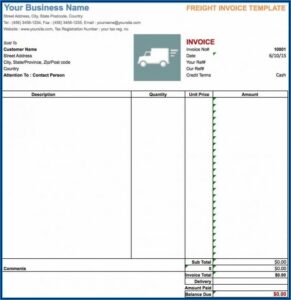 Ups Freight Bill Of Lading Template