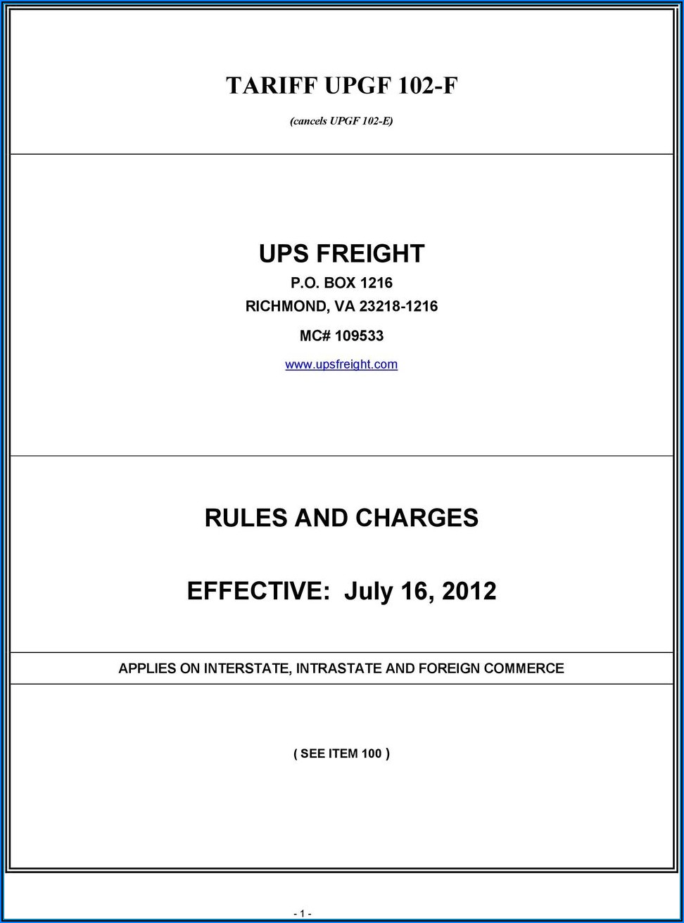 Ups Freight Straight Bill Of Lading Form
