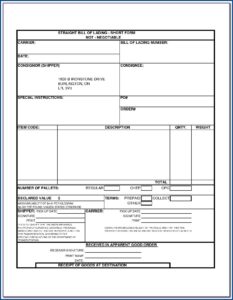 Ups Printable Bill Of Lading Form