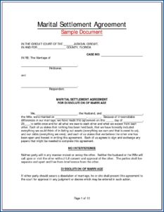 Virginia Marital Separation Agreement Example