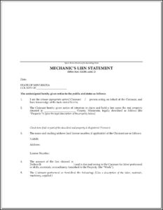 Virginia Mechanic's Lien Release Form