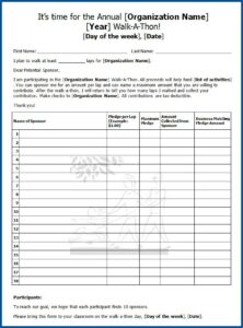 Walkathon Fundraiser Forms