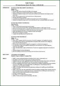 Water Damage Restoration Technician Resume