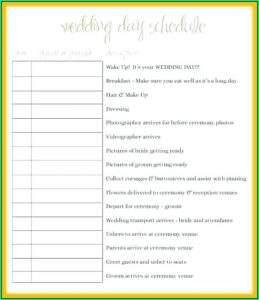 Wedding Agenda Template