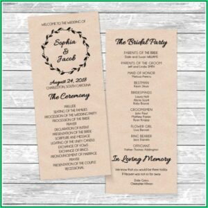 Wedding Ceremony Program Layout