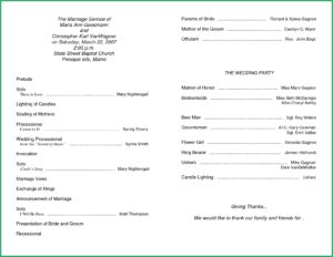 Wedding Ceremony Program Sample