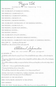 Wedding Ceremony Program Templates Ideas