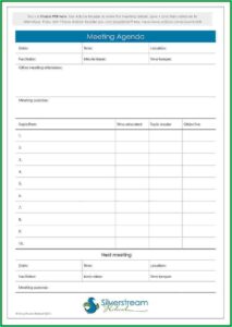 Wedding Meeting Agenda Template