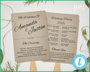 Wedding Program Fan Template Free Download