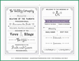 Wedding Reception Agenda Template