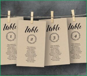 Wedding Seating Chart Card Template