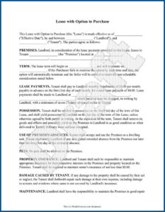 Where Can I Purchase A Lease Agreement Form