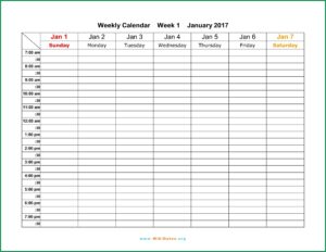 Work Calendar Template Excel