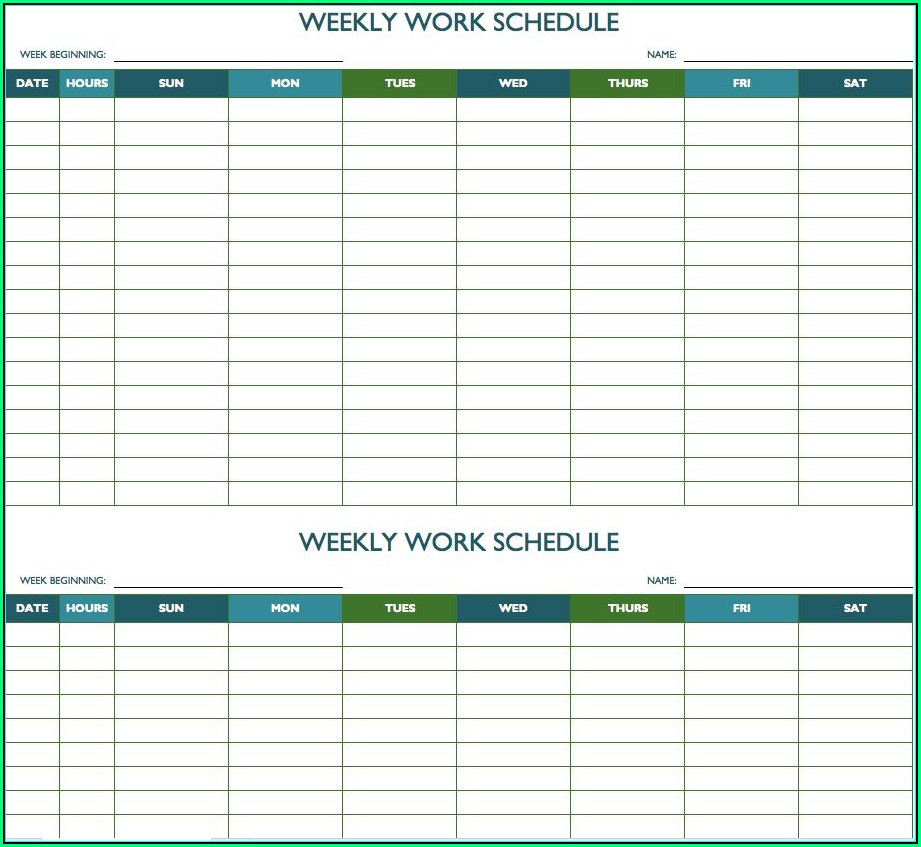 Work Planner Template Excel
