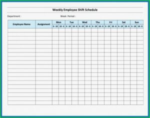 Work Schedule Template Excel Monthly