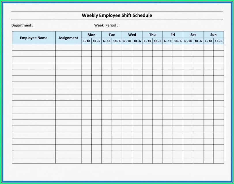 Work Schedule Template Excel Monthly