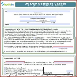 10 Day Eviction Notice Pa Template