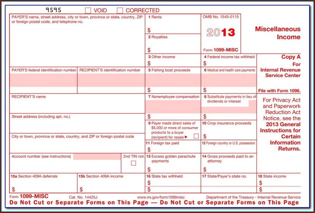 1099 Form Miscellaneous Income 2017