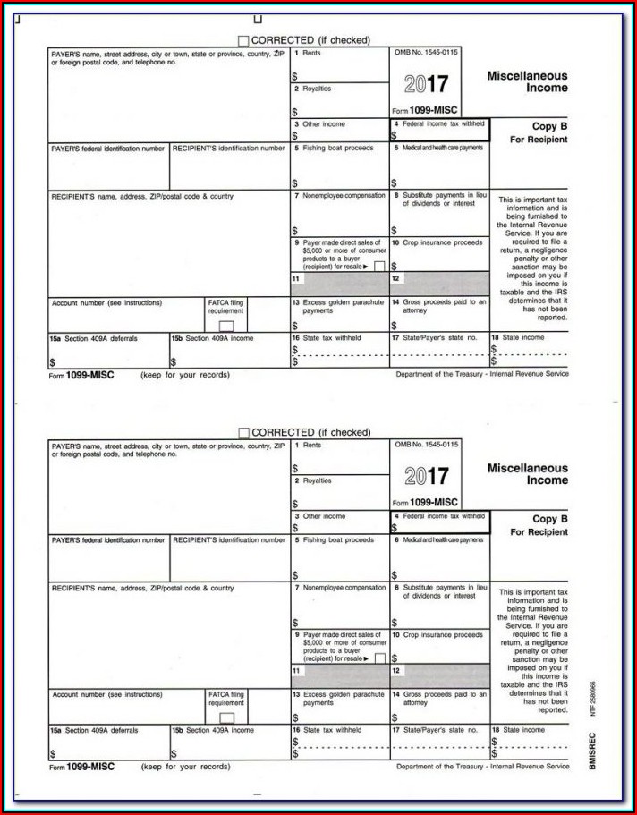 1099 Misc Tax Form Printable