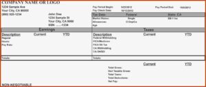 1099 Pay Stub Template Excel
