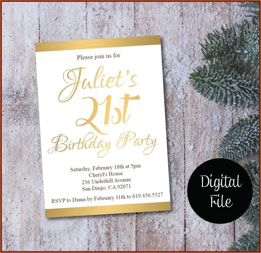 21st Birthday Invitation Templates For Her