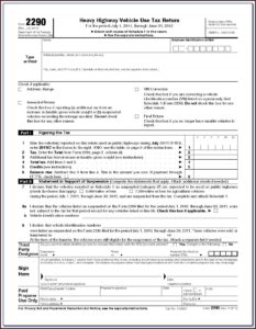2290 Form Instructions 2018