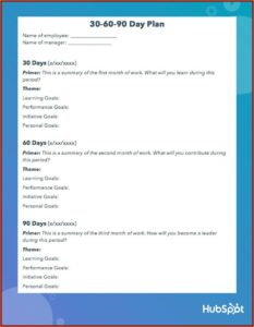 30 60 90 Day Sales Plan Template Free Sample