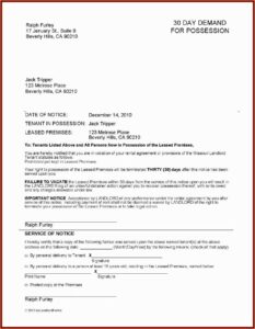 30 Day Eviction Notice Template Word