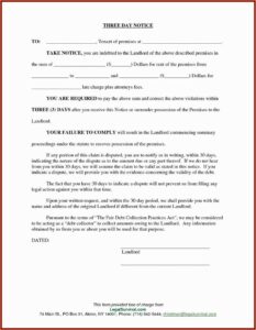 30 Day Notice Of Eviction Template