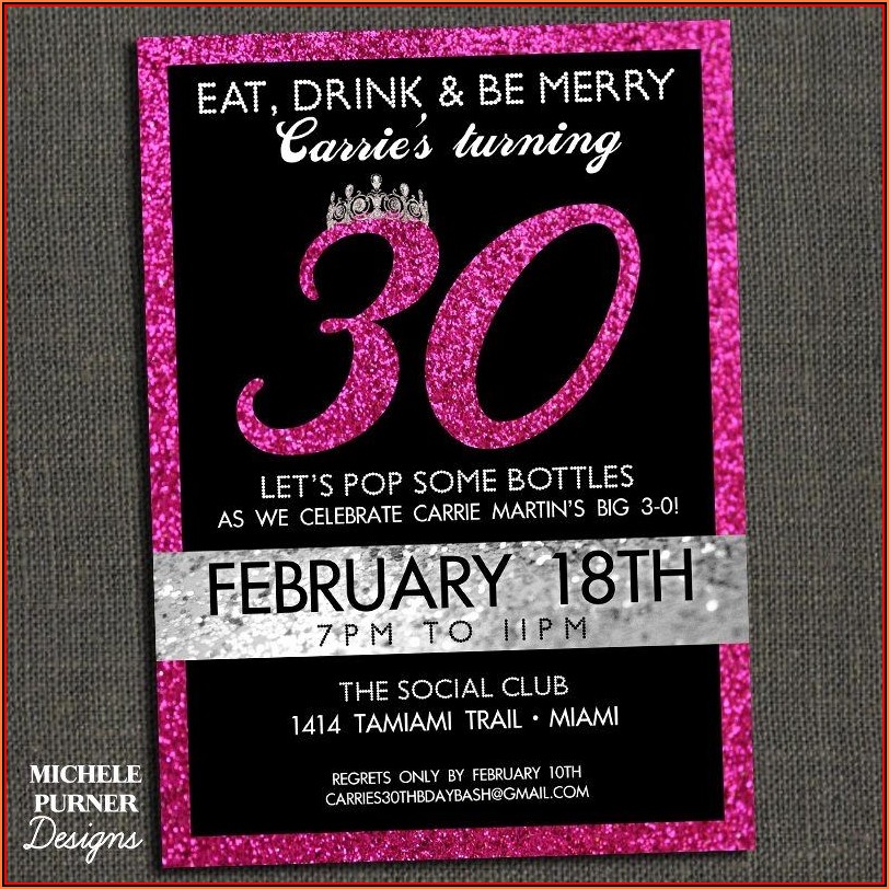 40th Birthday Invitation Templates For Her