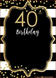 40th Birthday Invitation Templates Free