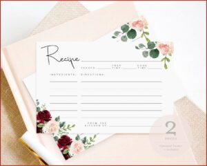 4x6 Printable Recipe Card Template