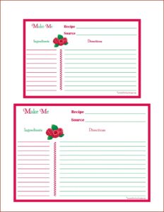 4x6 Recipe Card Template