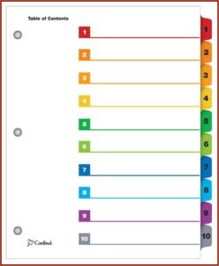 5 Tab Divider Template Word