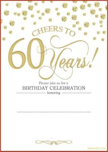 60th Birthday Invitation Card Templates Free Download