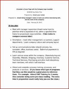 90 Day Business Plan Examples Sales