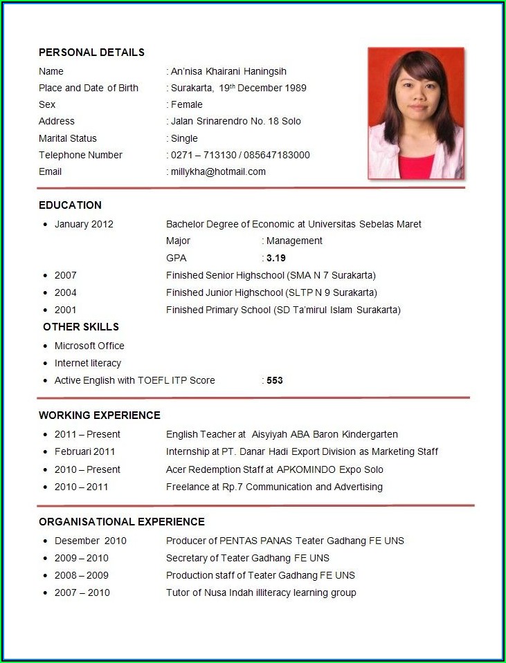 A Perfect Resume Format