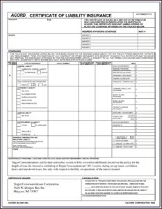 Acord Certificate Of Insurance Form Pdf