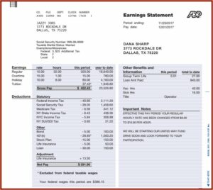 Adp Paycheck Stub Template Free