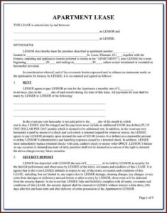 Apartment Lease Form Chicago