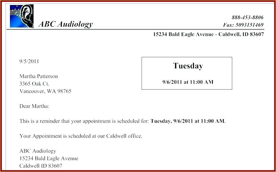 Appointment Reminder Email Samples