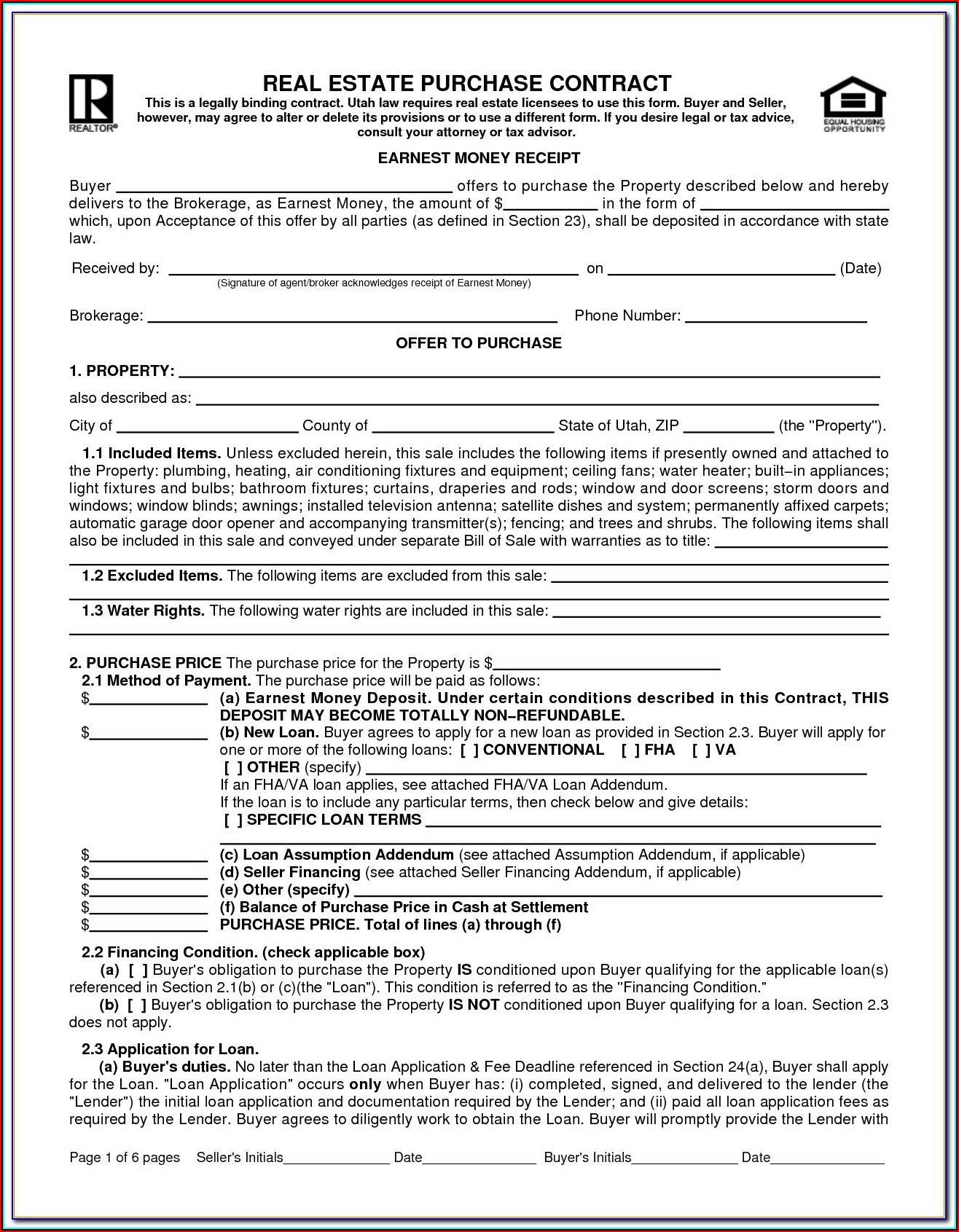 Arkansas Real Estate Contract Residential Form