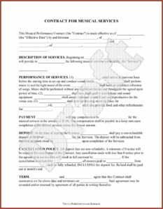 Artist Performance Contract Template