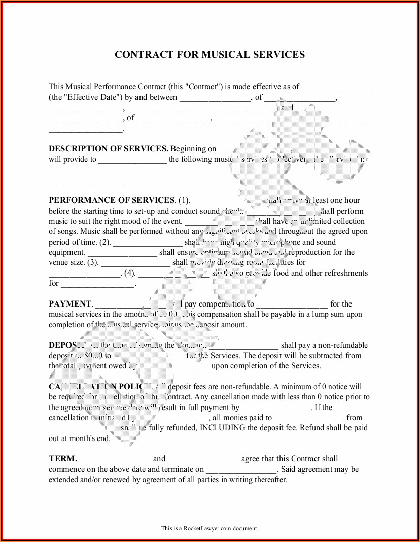 Artist Performance Contract Template